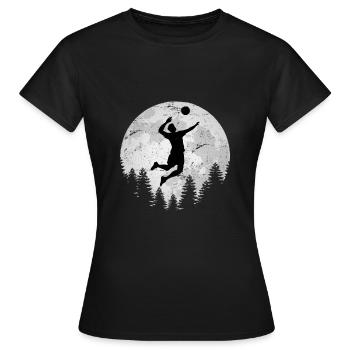 Volleyball Vollmond Aufschlag Schmetterball - Frauen T-Shirt - Schwarz - Vorne - AI Model Female 172 dark (172cm)