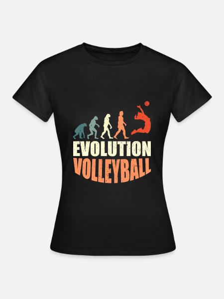 Volleyballer Evolution Volleyball - Frauen T-Shirt - Schwarz