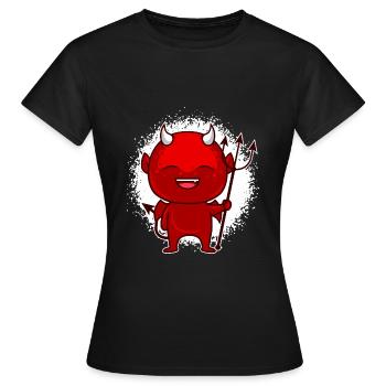 Petit Diable Satan Antéchrist - T-shirt Femme - noir - Devant - AI Model Female 172 dark (172cm)