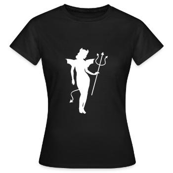 Ange Diable Satan Diable Diable - T-shirt Femme - noir - Devant - AI Model Female 172 dark (172cm)