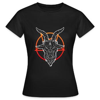 Teufel Symbol Pentagramm Antichrist Bock Ziege - Frauen T-Shirt - Schwarz - Vorne - AI Model Female 172 dark (172cm)