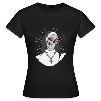 Satan Nonne Antichrist Totenkopf Satan - Frauen T-Shirt - Schwarz - Vorne - AI Model Female 172 dark (172cm)