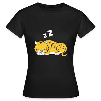 Pyjama Tigre Endormi Tigre Mignon Tigre - T-shirt Femme - noir - Devant - AI Model Female 172 dark (172cm)