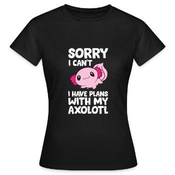 Malheureusement je ne peux pas, j’ai des plans avec mon - T-shirt Femme - noir - Devant - AI Model Female 172 dark (172cm)