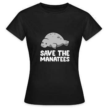 Rettet die Seekühe Lustige Seekuh - Frauen T-Shirt - Schwarz - Vorne - AI Model Female 172 dark (172cm)