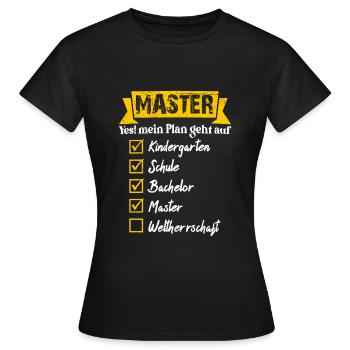 Weltherrschaft Master Abschluss - Frauen T-Shirt - Schwarz - Vorne - AI Model Female 172 dark (172cm)