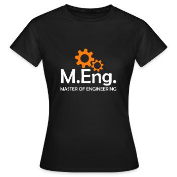 Master of Engineering Master Ingenieur Master 2022 - Frauen T-Shirt - Schwarz - Vorne - AI Model Female 172 dark (172cm)
