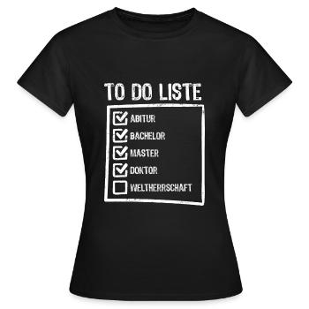 Doctoral Thesis PHD Doctor - Women's T-Shirt - black - Front - AI Model Female 172 dark (172cm)
