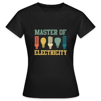 Master craftsman passed master electrician master - Women's T-Shirt - black - Front - AI Model Female 172 dark (172cm)