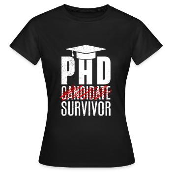 Thèse de doctorat survivant réussi - T-shirt Femme - noir - Devant - AI Model Female 172 dark (172cm)