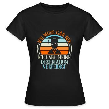 Dissertation verteidigt Promotion 2022 Doktor - Frauen T-Shirt - Schwarz - Vorne - AI Model Female 172 dark (172cm)