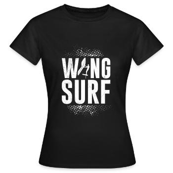 Wing Surf Wing Foiler Wing Foil - Frauen T-Shirt - Schwarz - Vorne - AI Model Female 172 dark (172cm)