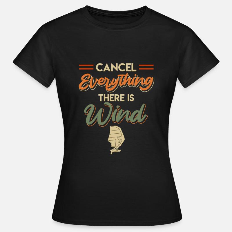 Wing Foil Wing Surf Wingfoiling Wingsurfing - Women's T-Shirt - black