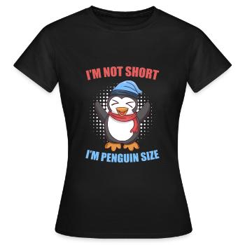 Not small only penguin size Penguin Size - Women's T-Shirt - black - Front - AI Model Female 172 dark (172cm)