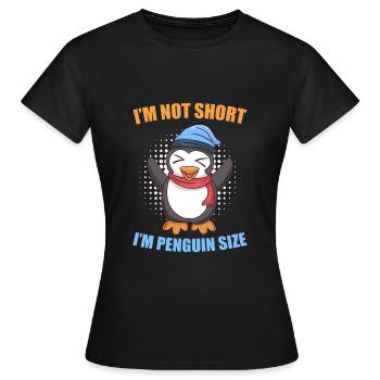 Not small only penguin size Penguin Size - Women's T-Shirt - black - Front - AI Model Female 172 dark (172cm)