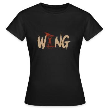 Wing Foiling Wing Surf Wing Foil Wingfoil - Frauen T-Shirt - Schwarz - Vorne - AI Model Female 172 dark (172cm)