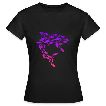 Shark Swarm Save the Sharks - Women's T-Shirt - black - Front - AI Model Female 172 dark (172cm)