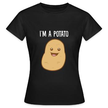 Je suis une pomme de terre - T-shirt Femme - noir - Devant - AI Model Female 172 dark (172cm)