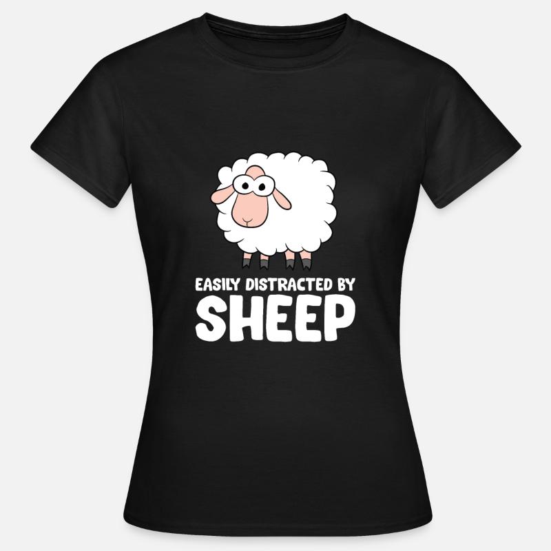 Easily Distracted By Sheep - Women's T-Shirt - black