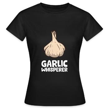 Drôle d’ail amateur Chuchoteur d’ail - T-shirt Femme - noir - Devant - AI Model Female 172 dark (172cm)