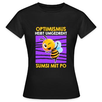 L’optimisme inversé signifie Sumsi avec les fesses - T-shirt Femme - noir - Devant - AI Model Female 172 dark (172cm)