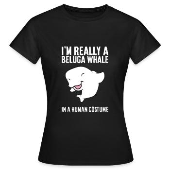 Je suis vraiment un béluga dans un - T-shirt Femme - noir - Devant - AI Model Female 172 dark (172cm)