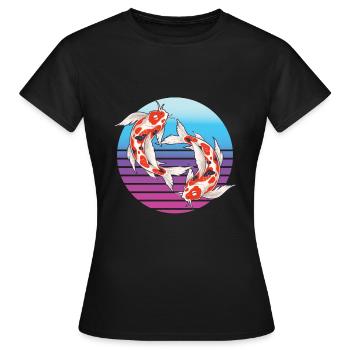Koi Carp Koi Étang de Koi - T-shirt Femme - noir - Devant - AI Model Female 172 dark (172cm)