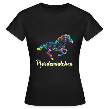 Pferdemädchen Reiterin Pferde Mädchen - Frauen T-Shirt - Schwarz - Vorne - AI Model Female 172 dark (172cm)