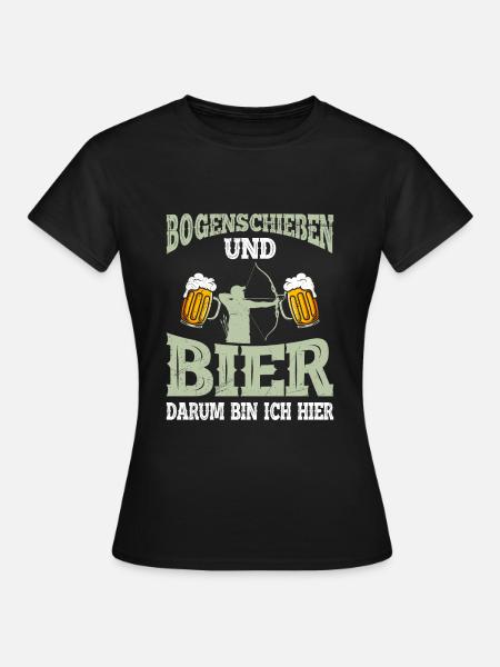 Bogenschießen und Bier Männer - Frauen T-Shirt - Schwarz