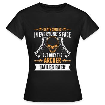 Compound Bow Archer Archery - Women's T-Shirt - black - Front - AI Model Female 172 dark (172cm)