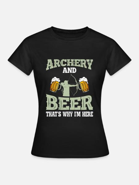 Bogenschießen und Bier Männer - Frauen T-Shirt - Schwarz