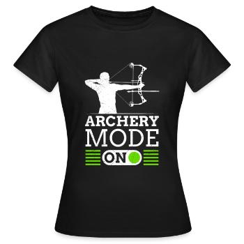 Archery Mode On Archery Compound Bow - Women's T-Shirt - black - Front - AI Model Female 172 dark (172cm)