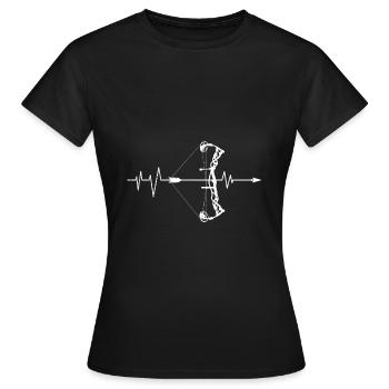 Archer Compound Bow Heartbeat ECG - Women's T-Shirt - black - Front - AI Model Female 172 dark (172cm)
