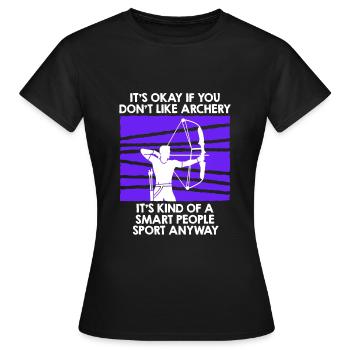 Compound Bow Archer Archery - Women's T-Shirt - black - Front - AI Model Female 172 dark (172cm)