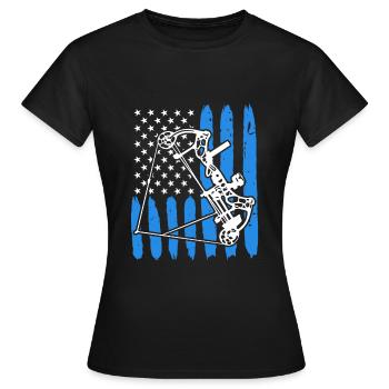 Compound Bow Archer USA Archery - Women's T-Shirt - black - Front - AI Model Female 172 dark (172cm)