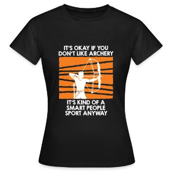 Compound Bow Archer Archery - Women's T-Shirt - black - Front - AI Model Female 172 dark (172cm)