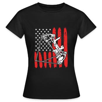 Compound Bow Archer USA Archery - Women's T-Shirt - black - Front - AI Model Female 172 dark (172cm)