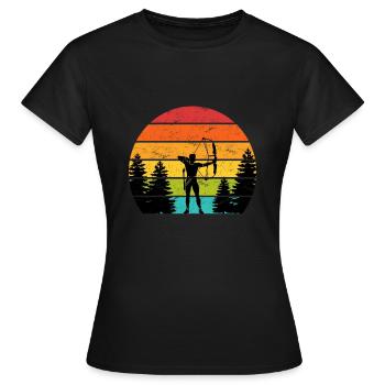 Vintage Archer Compound Bow Archery - Women's T-Shirt - black - Front - AI Model Female 172 dark (172cm)