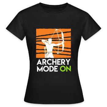 Archery Mode On Compound Bow - Women's T-Shirt - black - Front - AI Model Female 172 dark (172cm)