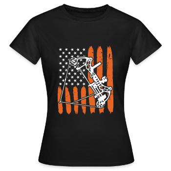 Compound Bow Archer USA Archery - Women's T-Shirt - black - Front - AI Model Female 172 dark (172cm)