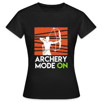 Archery Mode On Compound Bow - Women's T-Shirt - black - Front - AI Model Female 172 dark (172cm)