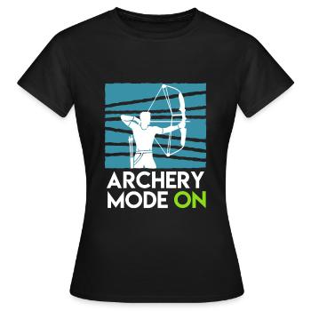 Archery Mode On Compound Bow - Women's T-Shirt - black - Front - AI Model Female 172 dark (172cm)