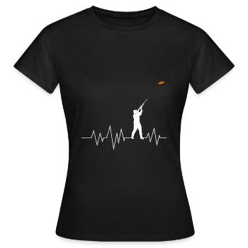Tontaubenschießen Herzschlag Sport Schütze - Frauen T-Shirt - Schwarz - Vorne - AI Model Female 172 dark (172cm)