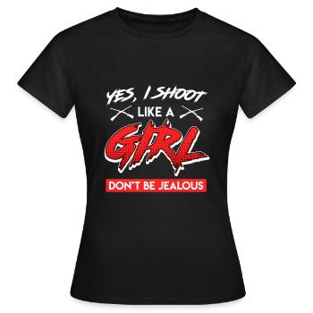Damen Tontaubenschießen - Frauen T-Shirt - Schwarz - Vorne - AI Model Female 172 dark (172cm)