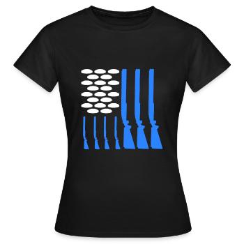 USA Tontaubenschießen - Frauen T-Shirt - Schwarz - Vorne - AI Model Female 172 dark (172cm)