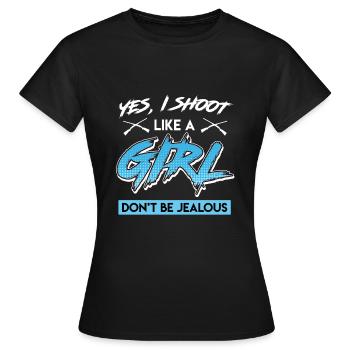 Damen Tontaubenschießen - Frauen T-Shirt - Schwarz - Vorne - AI Model Female 172 dark (172cm)