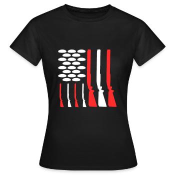 USA Tontaubenschießen - Frauen T-Shirt - Schwarz - Vorne - AI Model Female 172 dark (172cm)