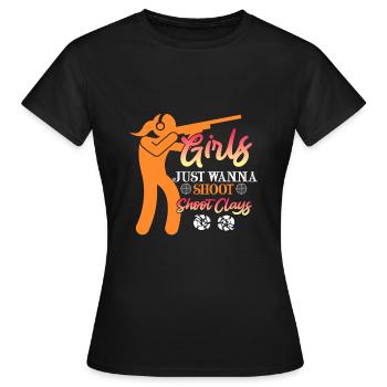 Les filles veulent des dames de tir au pigeon d’argile - T-shirt Femme - noir - Devant - AI Model Female 172 dark (172cm)