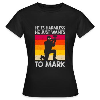 Der tut nix der will nur markieren Paintball - Frauen T-Shirt - Schwarz - Vorne - AI Model Female 172 dark (172cm)