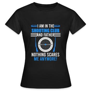 Père dans le club de tir Sportschütze - T-shirt Femme - noir - Devant - AI Model Female 172 dark (172cm)